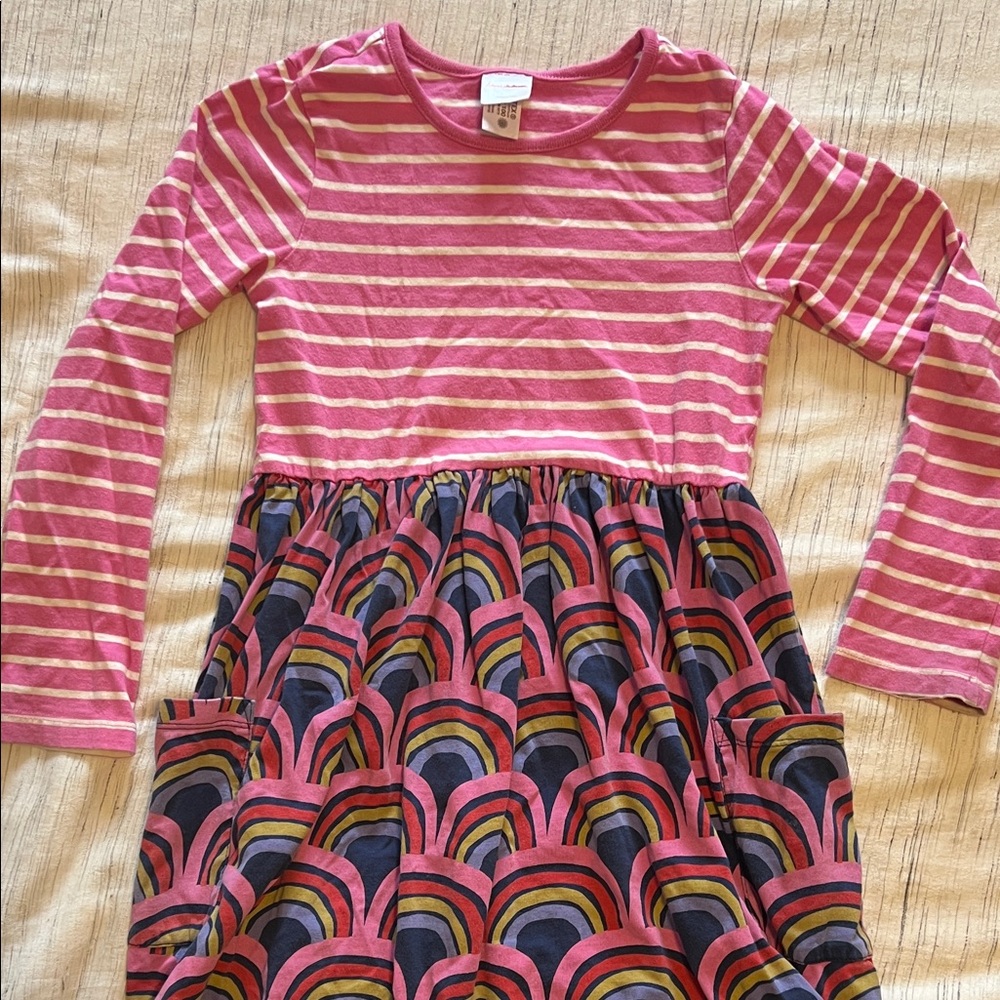 Hanna Andersson Pink Striped and Patterned Dress